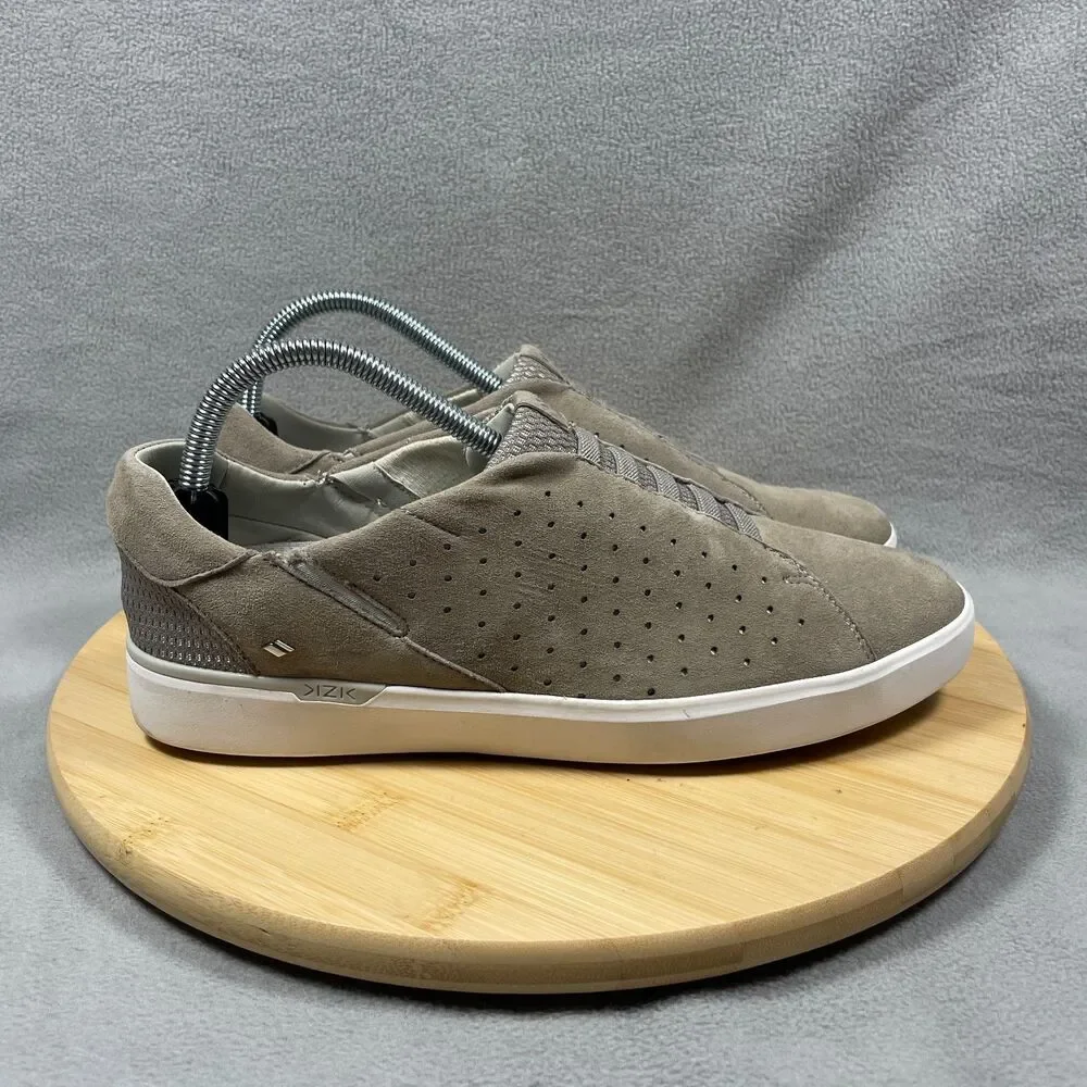 Kizik Miami Womens 9.5 M Taupe Suede Shoes Hands Free Slip On Comfort Sneakers